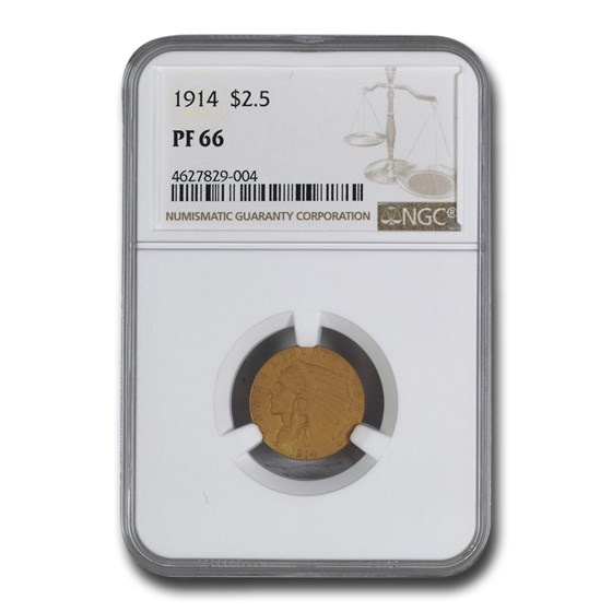 1914 $2.50 Indian Gold Quarter Eagle PF-66 NGC 1914 $2.50 Indian Gold Quarter Eagle PF-66 NGC